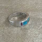 Contemporary Inlay ring by Ray Tracey, Navajo – Authentic Navajo Jewelry (RK147)