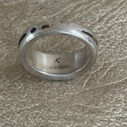 Contemporary Inlay ring by Ray Tracey, Navajo – Authentic Navajo Jewelry (RK142)