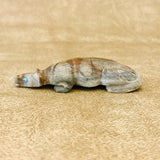 Picasso Marble Badger Fetish by Derrick Kaamasee, Zuni, Native American badger carving (1/412)