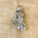 Picasso Marble Badger Fetish by Derrick Kaamasee, Zuni, Native American badger carving (1/412)