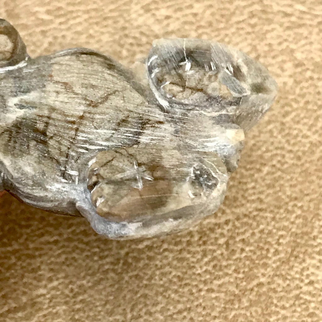 Picasso Marble Badger Fetish by Derrick Kaamasee, Zuni, Native American badger carving (1/412)