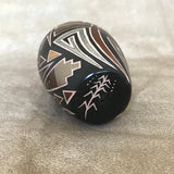 Glendora Fragua, Jemez Pueblo Handmade Etched or Sgraffito Pot with Dragonfly & Migration Swirls