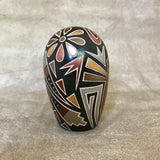 Glendora Fragua, Jemez Pueblo Handmade Etched or Sgraffito Pot with Dragonfly & Migration Swirls