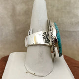 Turquoise ring by Lyle Piaso, Navajo - Turquoise from the Blue Diamond Mine, Navajo ring with turquoise Size: 11 3/4 (2/141)