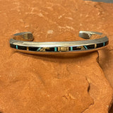 Supersmith Collection, Contemporary Channel Inlay Sterling Silver Bracelet with Rug Pattern Design   (1/448)