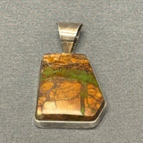 Juan Guerro, Navajo Boulder Turquoise and Sterling Silver Pendant, vintage Native American   (18-285)