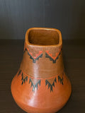 Native American Pine Pitched Carved Olla Vase by Pauline Williams, Navajo (2/200)