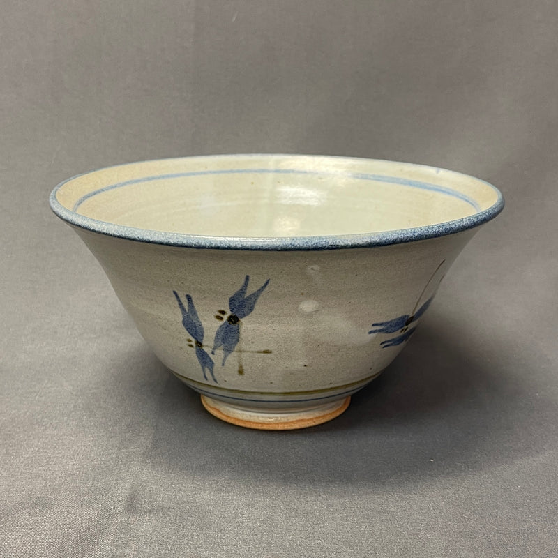 Mel Cornshucker, Cherokee, Pottery Serving Bowl with Dragonfly Design