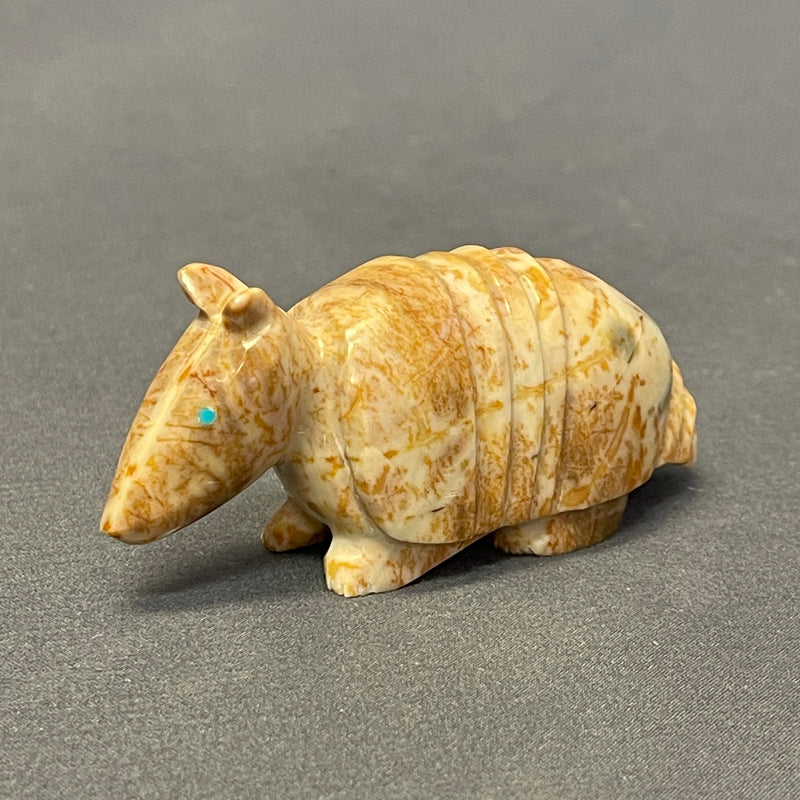 Picasso Marble Armadillo Zuni Fetish by Enrike Leekya (2/46)