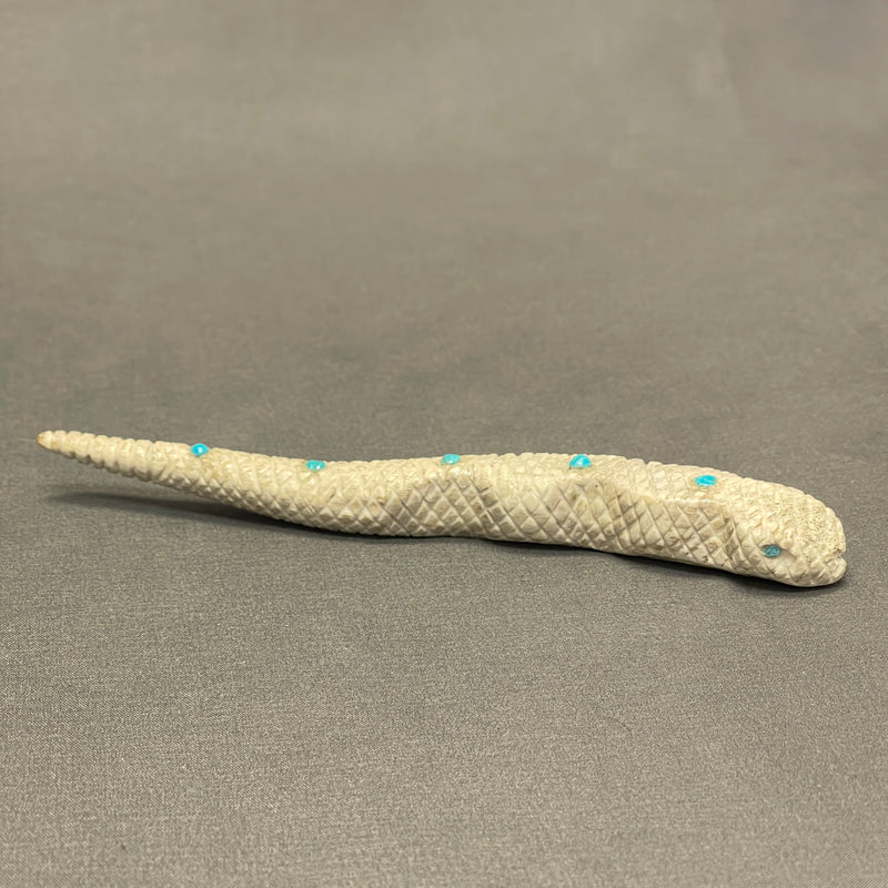 Antler Snake Fetish with Turquoise by Johnathan Shack, Zuni  (2/56)