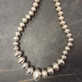 SOLD - Large Navajo Sterling Silver Stamped Beads, authentic Native American-vintage   (JF68)