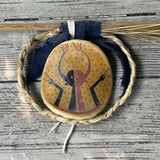 Vintage Native American Medicine Arrow with tanned hide Buffalo Dreamer shield - Michael Many Horses, Santee Sioux, adopted  (3/119)