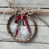 Vintage Native American Medicine Arrow with sage and braided sweetgrass ring - Michael Many Horses, Santee Sioux, adopted  (3/125)