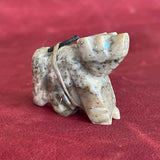 Wolf Fetish carved with alabaster (RK224)