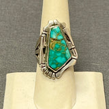 Jerry Nelson Vintage Navajo Turquoise and Sterling Silver Ring - size 7  (4/32)