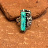 Royce "Eagle Boy" Kohlmeyer, Jemez Pueblo Sterling Silver and Turquoise Ring, vintage Native American-size 7   (5/132)