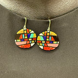 Chris Nieto, Santo Domingo (Kewa) Mosaic Inlay Dangle Earrings (5/263)