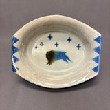 Mel Cornshucker, Cherokee, Pottery Baking/Serving Dish with Buffalo Design