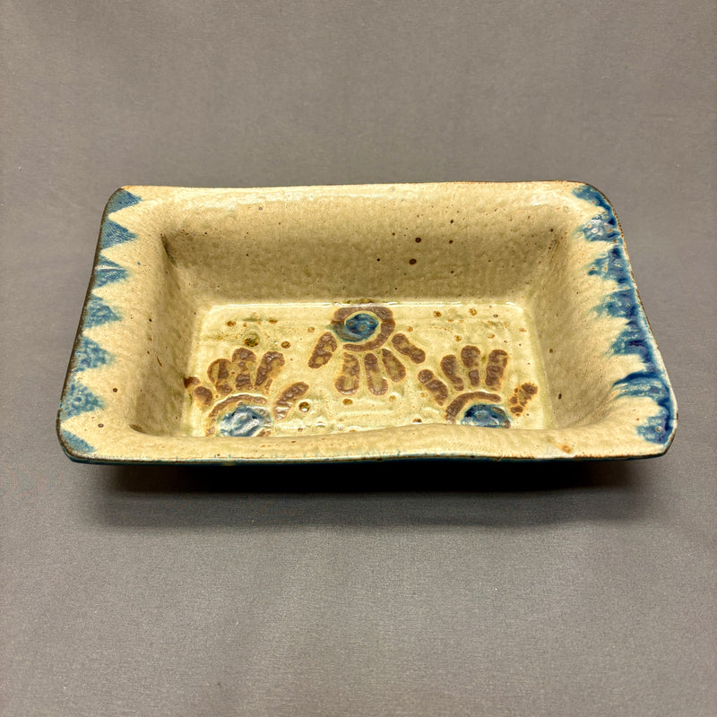Mel Cornshucker, Cherokee, Pottery Loaf Pan with Healing Hands Design