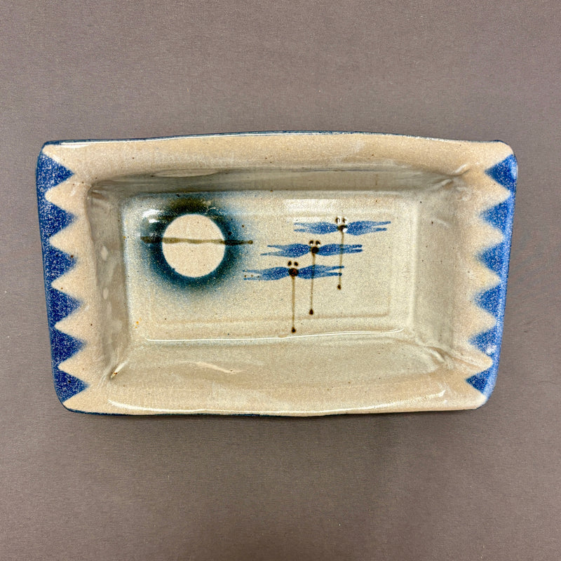 Mel Cornshucker, Cherokee, Pottery Loaf Pan with Dragonfly Design