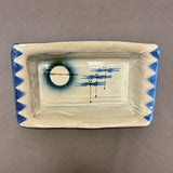 Mel Cornshucker, Cherokee, Pottery Loaf Pan with Dragonfly Design