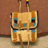 Phyllis Bearskin, Seneca/Cayuga & Chickasaw - Brain tanned handmade leather medicine bag   6/46
