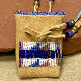 Phyllis Bearskin, Seneca/Cayuga & Chickasaw - Brain tanned handmade leather medicine bag  6/50