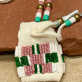 Phyllis Bearskin, Seneca/Cayuga & Chickasaw - Brain tanned leather handmade medicine bag   6/54