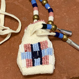 Phyllis Bearskin, Seneca/Cayuga & Chickasaw - Brain tanned leather handmade medicine bag   6/55