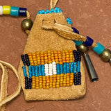 Phyllis Bearskin, Seneca/Cayuga & Chickasaw - Brain tanned leather handmade medicine bag   6/56