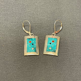Veronica Benally, Contemporary Navajo Multi-stone Inlay Earrings with Sterling Silver and Turquoise    (6/63)