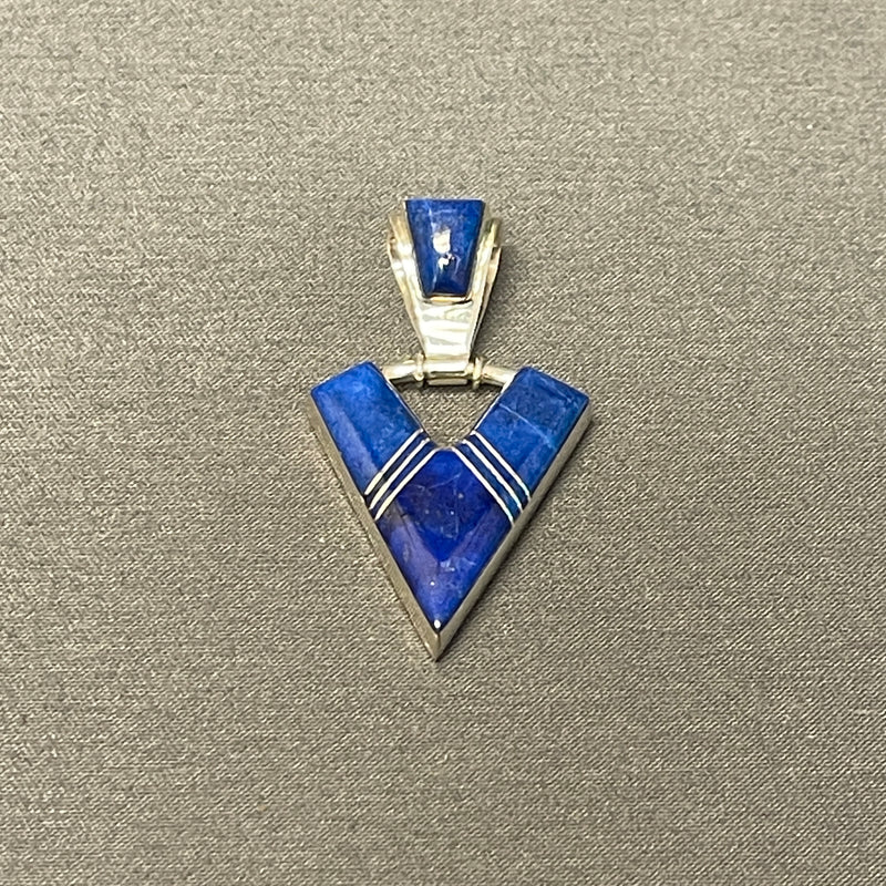 Cathy Webster, Contemporary Navajo Inlay Pendant with Sterling Silver and Lapis    6/71