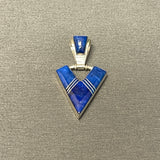 Cathy Webster, Contemporary Navajo Inlay Pendant with Sterling Silver and Lapis    6/71