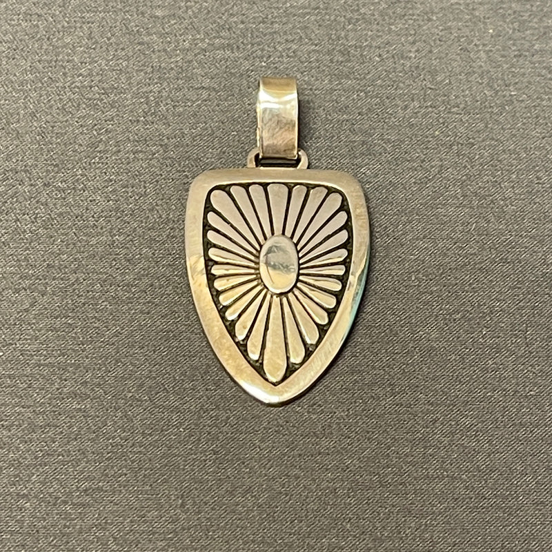 Corbet Joe, Navajo Sterling Silver Overlay Pendant   (6/72)