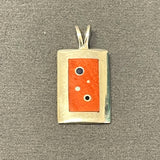 Veronica Benally, Contemporary Navajo Multi-stone Inlay Pendant with Sterling Silver and Spiny Oyster Shell    6/73