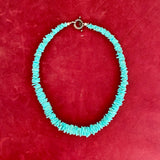 Genuine Turquoise Necklace with Flat Cut Beads, Santo Domingo   (BH82)