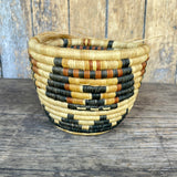 Vintage Hopi Coiled Basket with Kachina Faces  (DV44)