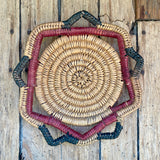 Vintage Navajo Coiled Plaque Basket in a Star Shape  (DV58)