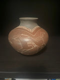 Native American Vase with 3 Horses Design by Dusty Naranjo, Santa Clara Pueblo (JD75)