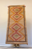 Navajo Rug Weaving in Crystal Style with Raised Outline, vintage handwoven  (GM379)