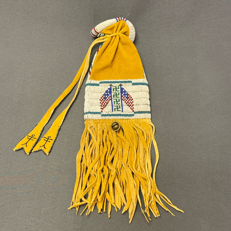 Cheyenne Beaded Bag with Whirling Log Design by Jim Lenoch, contemporary reproduction   (GM164)