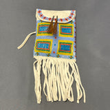 Rosalie Little Thunder, Lakota Sioux Small Beaded Bag with Fringe   (GM205)