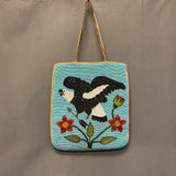 Antique Plateau Flat Leather Bag with Beaded Eagle and Floral Designs, ca. early 1900s   (GM237)