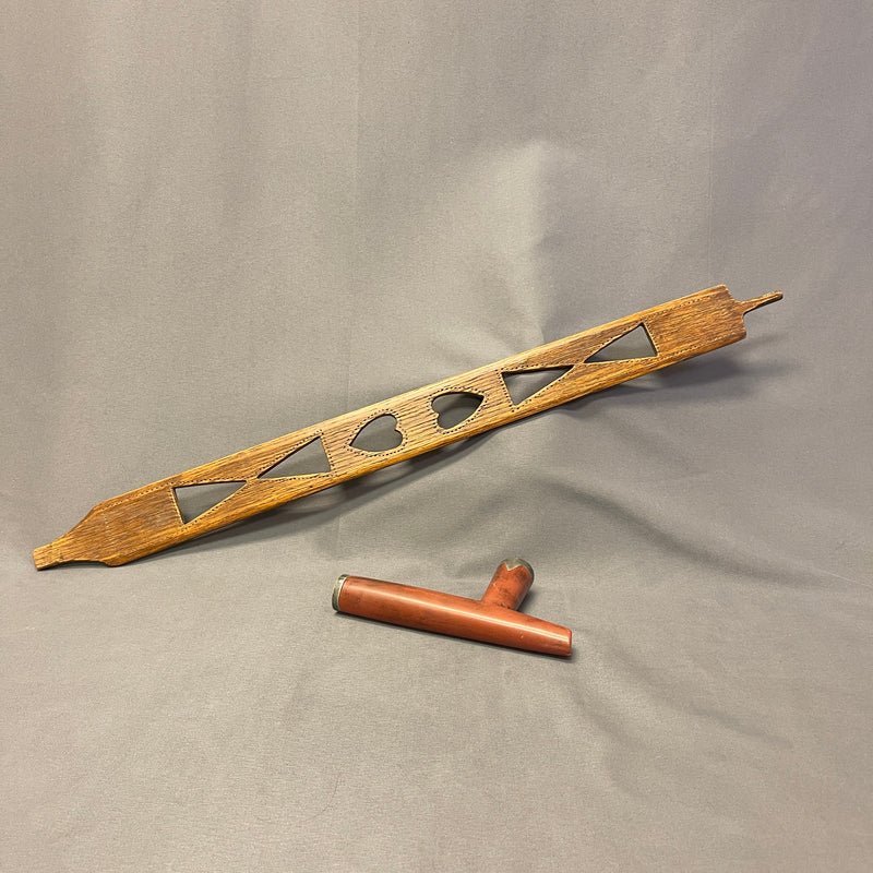 Vintage Lakota Sioux Cutout Wooden Pipe Stem with Inlaid Pipestone Bowl, authentic Native American   (GM346)