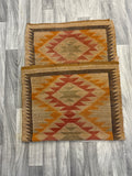 Navajo Rug Weaving in Crystal Style with Raised Outline, vintage handwoven  (GM379)
