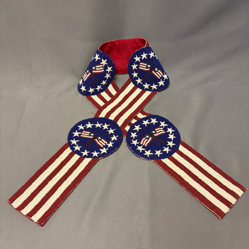 Northern Plains Authentic Native American Beaded Blanket Strip - Late 1900s.  (GM115)