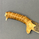 Northern Plains-style Bone Handled Knife with Beaded Leather Knife Sheath   (RS85)