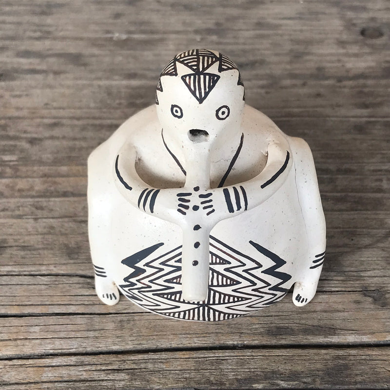 Medium Clay Flute Player Figurine by Marvis Aragon, Acoma Pueblo   (RK192)