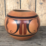 Steve Lucas, Hopi handmade and traditionally fired bowl with parrot tail design.  (RS174)