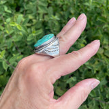 Vintage Zuni Turquoise Frog Fetish Ring, vintage Native American - size 10.5  (JF26)